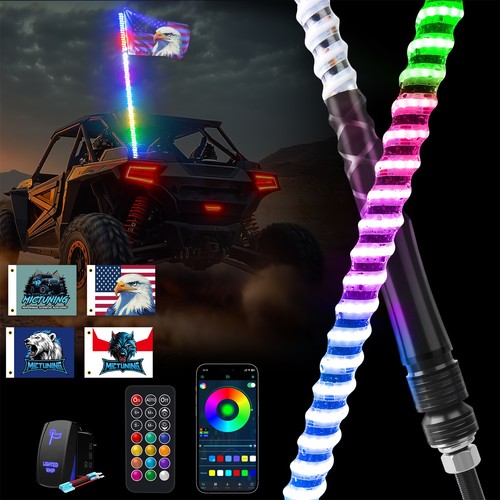 4ft rgb spiral - led, whip