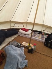 Used - 4m Cotton Canvas Bell Tent - Zipped In Groundsheet - Plus Carpet