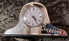 Past Times - Battery Quartz Napoleon Mantel Clock.  Etched Mirror Finish.  