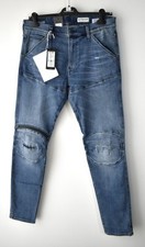 G-Star Raw Medium Blue Cotton Denim Jeans Slim Fit Zip Knee Pocket Size 34 £150