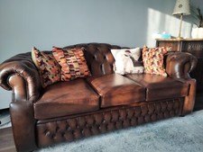 leather chesterfield sofa bed used