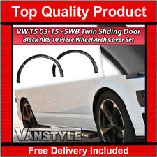 FITS VW T5 TRANSPORTER CARAVELLE 03-15 BLACK ABS WHEEL ARCH COVER SWB TWIN DOOR