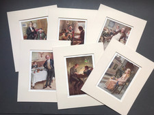 Collection 6 Mounted Illustrations  Harold Copping Charles Dickens Novels