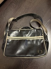 Fred Perry Retro Vintage Classic Shoulder Messenger Flight Laptop Bag Black