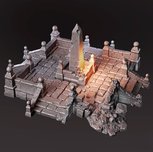 Ruined town square fanatsy - town,