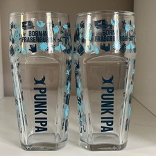 Brewdog 2 x Born In Fraserburgh Punk IPA Pint Glasses- New - Home Bar- Gift Idea