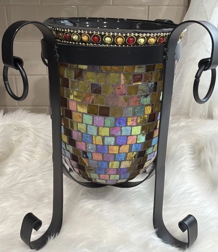 Vintage mosaic glass vase - mosaic, vase/
