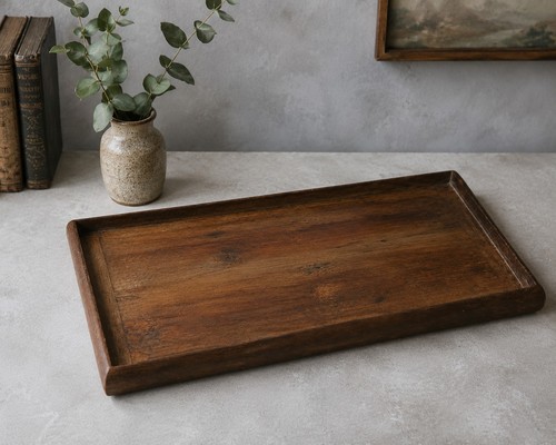 Vintage wood serving tray - wood,