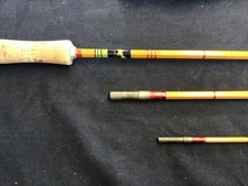 Rare Vintage Allcocks Popular 9ft split cane fly fishing rod