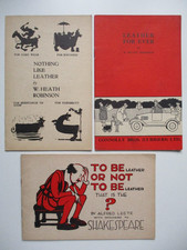 CONNOLLY BROS (Curriers) LONDON Leather 3 x BOOKLETS W. Heath Robinson C1930's?