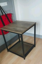 Bed side Table  / Night stand – Black/Walnut Brown 45x45cm, 55cm height