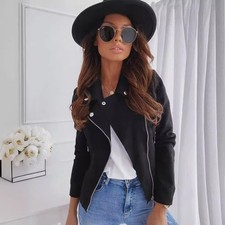 Women's Faux Suede Biker