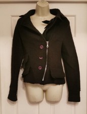 Vintage Chocolate Brown Felted Lana wool Fitted Jacket size M made in Italy 36”