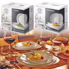 Bormioli Rocco 18 Pieces Dinner Sets Opal Glass Service Tableware Dining Plates