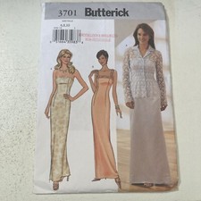 Butterick Pattern 3701 sizes 6 8 10 Misses Dress Gown Evening Jacket CUT TO 10