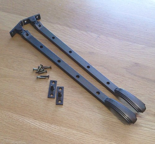 Pair metal bronzed casement - pair,