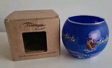 Benaya Here Comes Santa Tealight Light Glass Holder Boxed