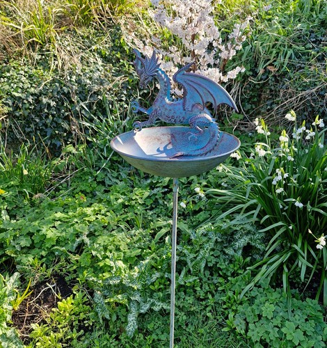 Dragon bird bath stake - dragon,