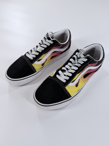Vans old skool flame black - skool, red