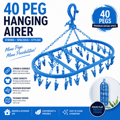 Pegs blue clothes airer - pegs,