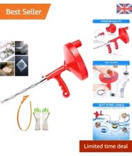 Forlivese Plumbing Snake,25 FT/7.62m Drain Snake, Flexible Drain Unblocker Tools