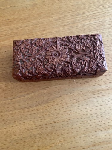 Wooden carved trinket - carved, box