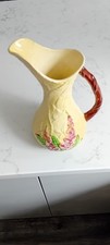 VINTAGE LARGE CARLTON WARE YELLOW FOXGLOVE PITCHER c1900