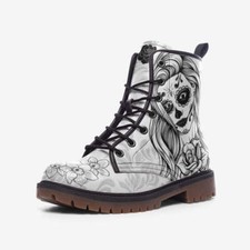 Sugar Skull Boots Black and