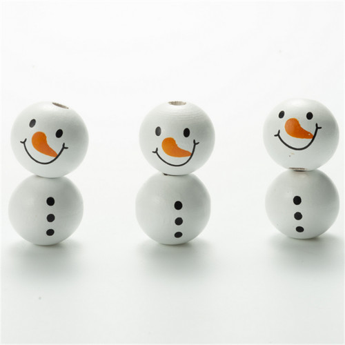 Snowman wooden beads christmas - wooden,