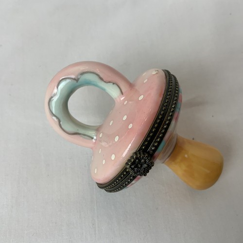 Vintage porcelain hinged pink - vintage,