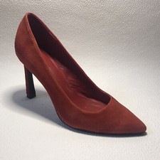 Next red suede high pointed heels leather collection UK Size 5.5 Unique Style
