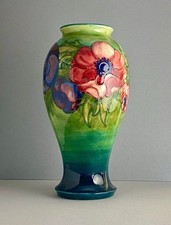 Moorcroft 1950’s Anemone Large 32cm Vase Signed Walter Moorcroft