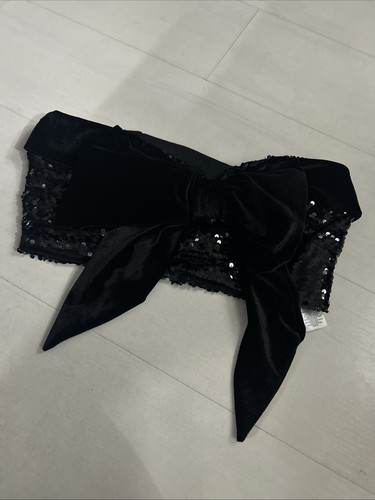 Boohoo black sequin boobtube - black,