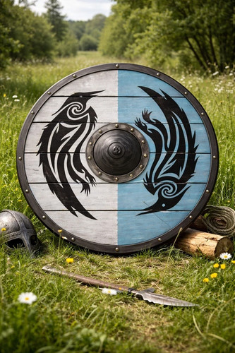 Inch viking wooden round - wooden,