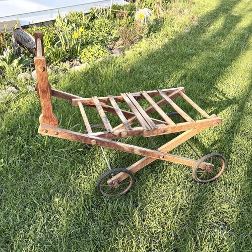 Antique wooden folding cart - wooden,