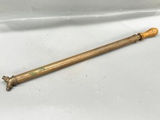 ANTIQUE BRASS PUMP SPRAYER WOOD HANDLE GARDEN WATER ROSE SYRINGE