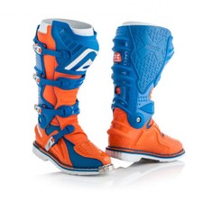 ACERBIS X MOVE 2.0 BOOTS BLUE FLUO ORANGE HINGED MOTOCROSS MX CHEAP NEW FLO ATV