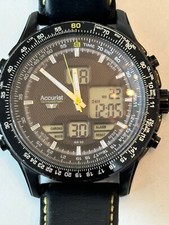 Accurist Skymaster MS930BY Black & Yellow Good Condition Complete box & papers