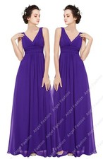 V-neck straps chiffon floor