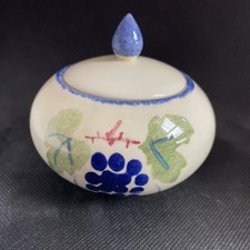 Poole Pottery Preserve/ Jam pot- Dorset Fruits design - Hand painted