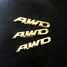 3x Gold Chrome Small AWD Metal