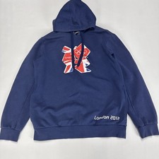 LONDON OLYMPICS 2012 Official Hoodie Jumper Adult Medium Navy Blue Cotton Blend