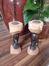 African Figure Pair Ebony Wood
