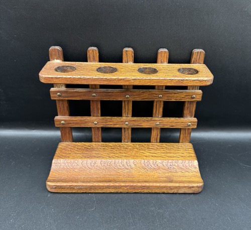 Vintage oak pipe rack - vintage,