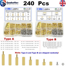 240pcs M2.5 Brass Copper Hex