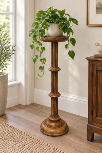 Tall wooden plant stand - tall,