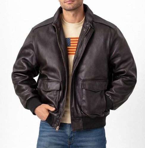 Men brown aviator bomber - b2,