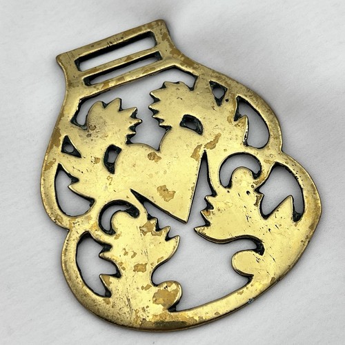 Brass horse medallion - medallion, antique