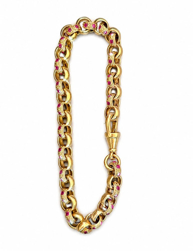 9ct gold pink stone set - gold,