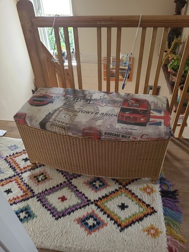Vintage lloyd loom ottoman - vintage,